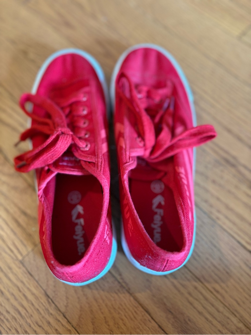 Feiyue Bright Red Canvas Lace-Up Sneakers